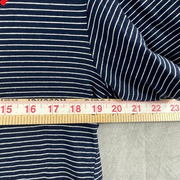 Dirtee Laundry crop tee LARGE blue and white stripes S/L Los Angeles embroider - Picture 9 of 11